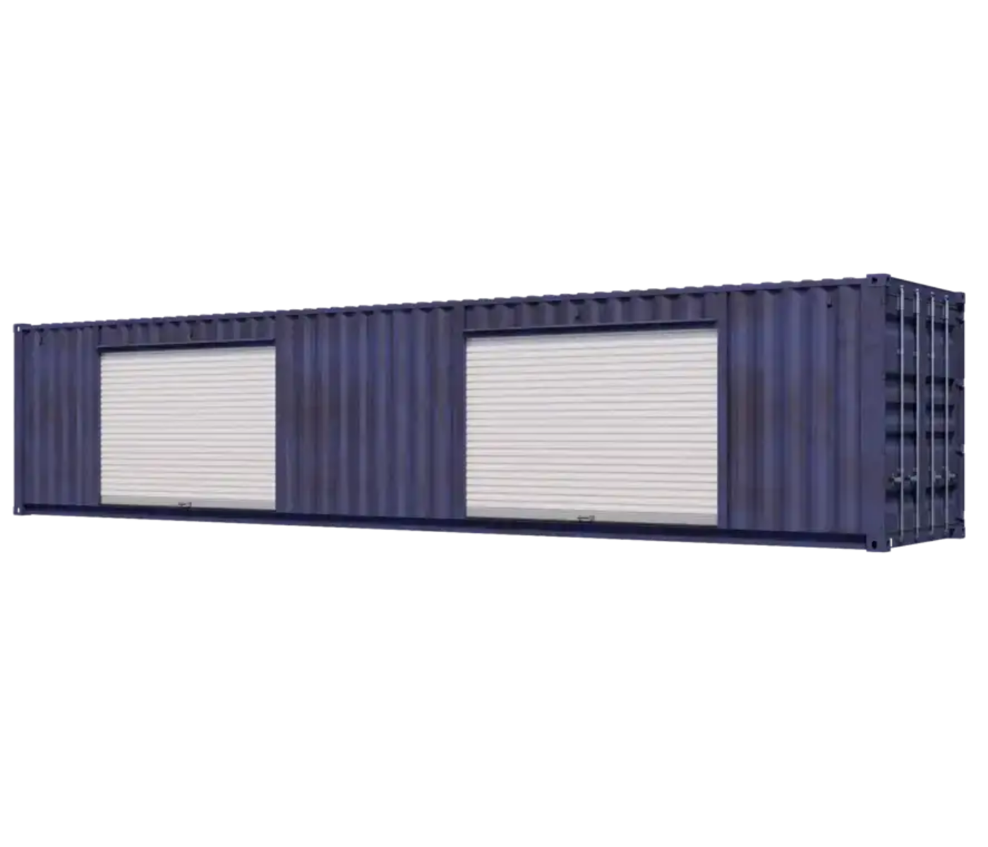 40ft Used Storage Container with Two 10ft Left-Side Roll-Up Doors