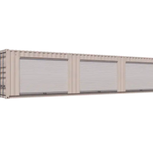 40ft Refurbished Storage Container with Three 8ft Right-Side Roll-Up Doors