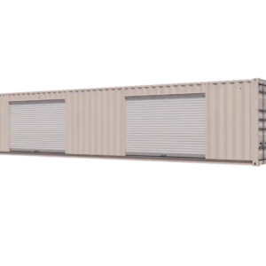 40ft Refurbished Storage Container with Two 10ft Left-Side Roll-Up Doors