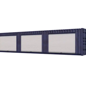 40ft Used Storage Container with Three 8ft Left-Side Roll-Up Doors