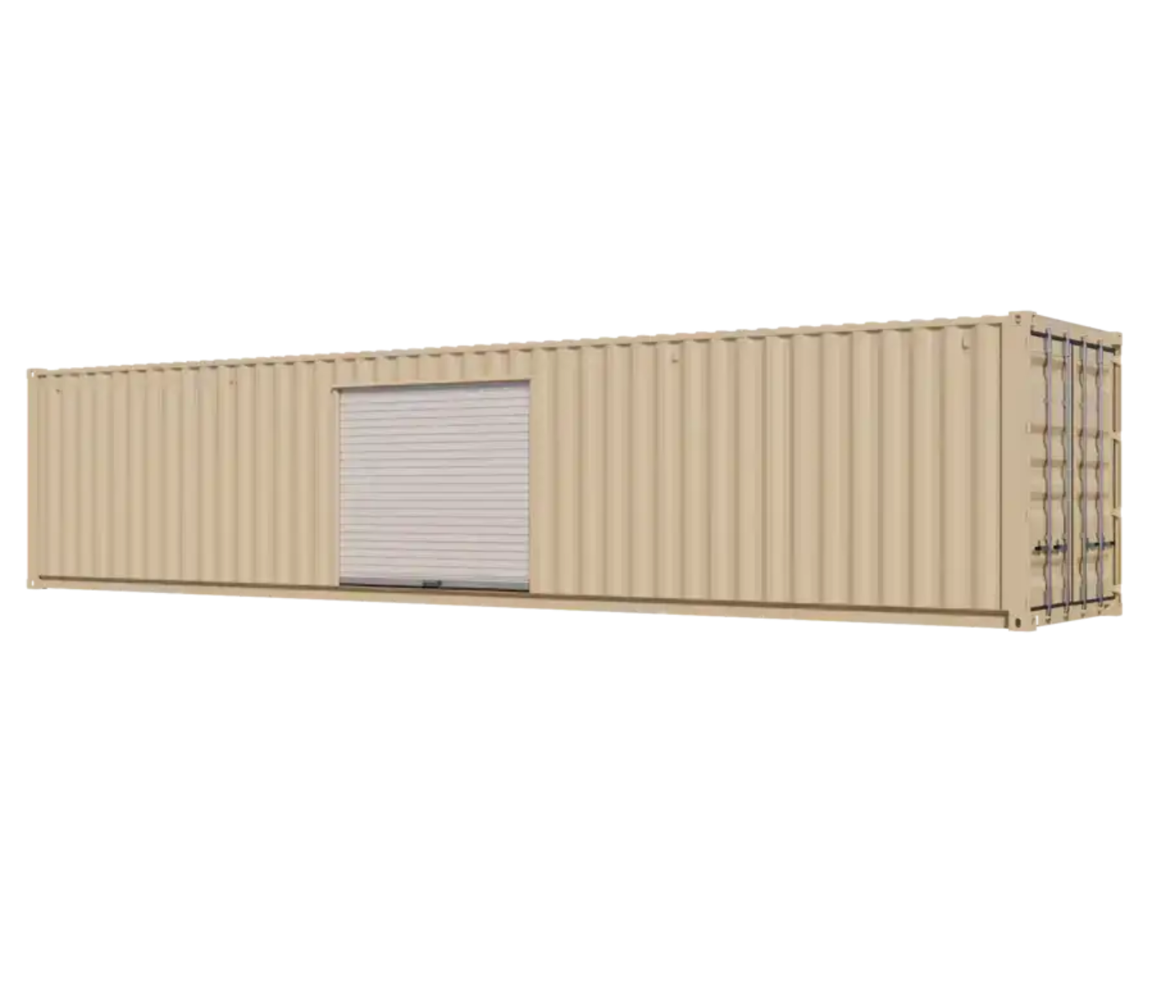 40ft New Storage Container with One 8ft Left-Side Roll-Up Door