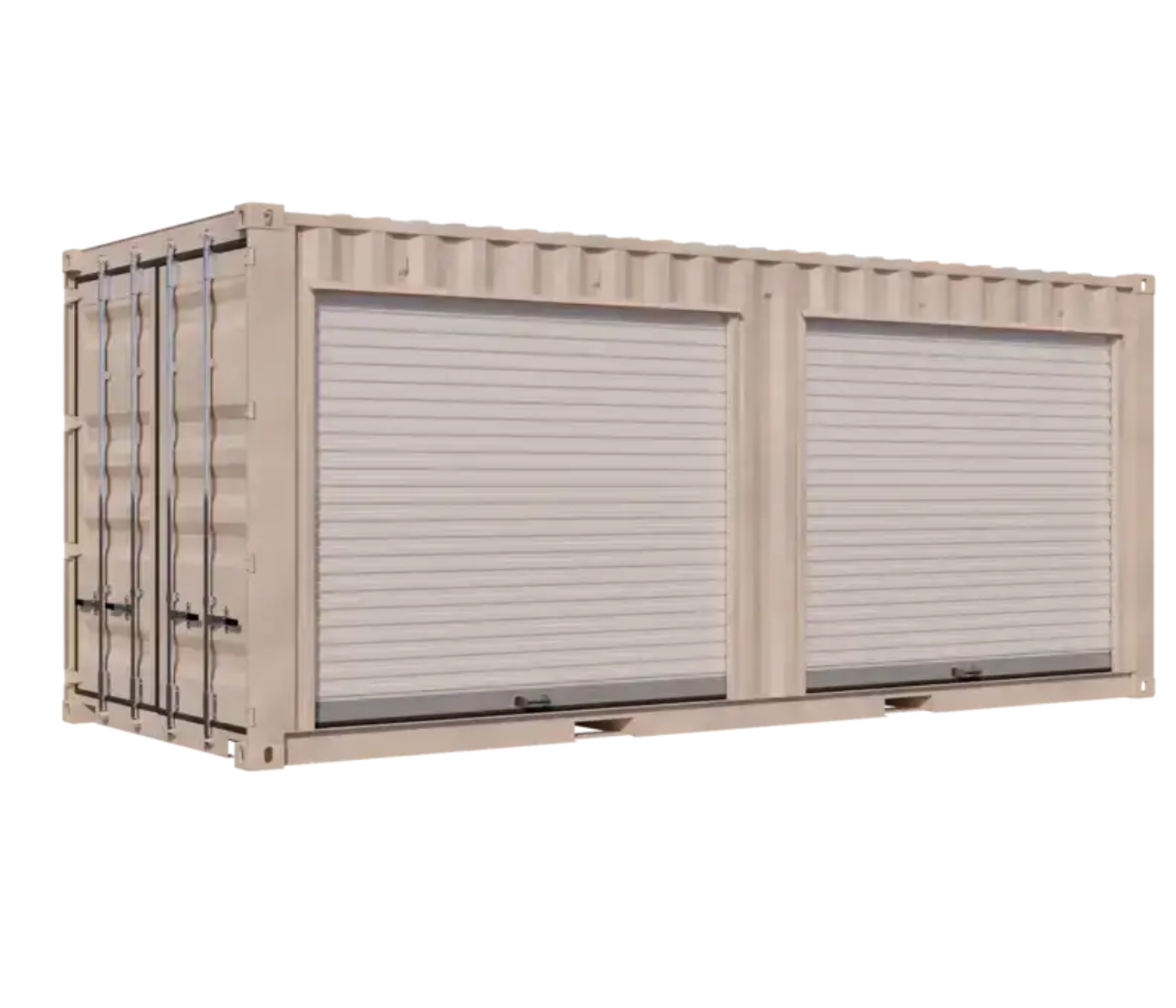20ft Refurbished Storage Container with Two 8ft Right-Side Roll-Up Doors