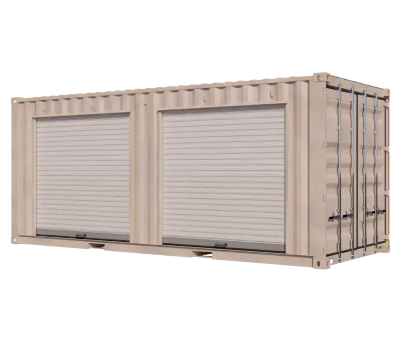 20ft Refurbished Storage Container with Two 7ft Left-Side Roll-Up Doors