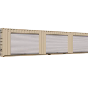 40ft New Storage Container with Three 8ft Right-Side Roll-Up Doors